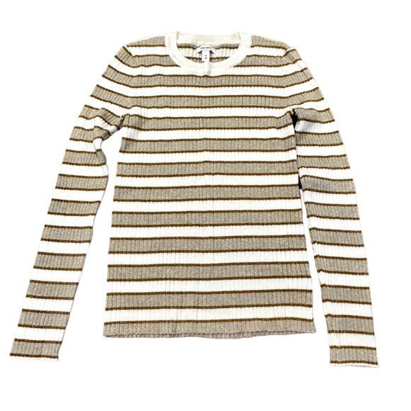 Nine West Ribbed Crewneck Striped Sweater M - Picture 2 of 9